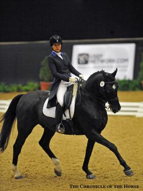 Akiko Yamazaki topped the adult amateur Prix St. Georges aboard Matrix. Photo by Lisa Slade. 